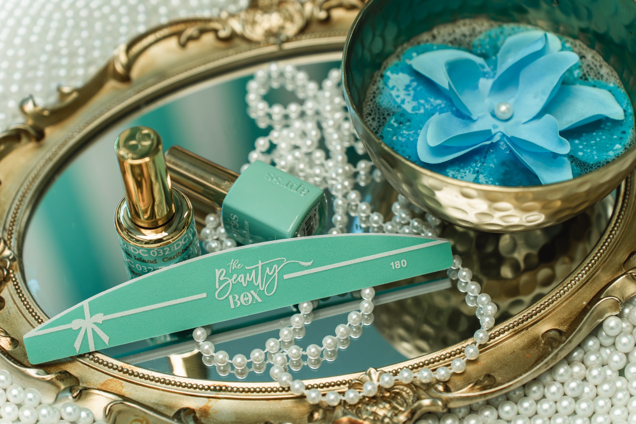 The Beauty Box Blue signature pedicure details